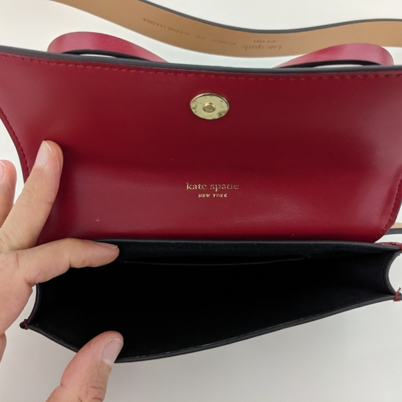 NWT! Kate Spade New York Leather Bow Belt Bag In Red Size L/XL - Picture 14 of 16